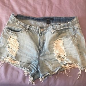 Forever 21 Distressed Jean shorts